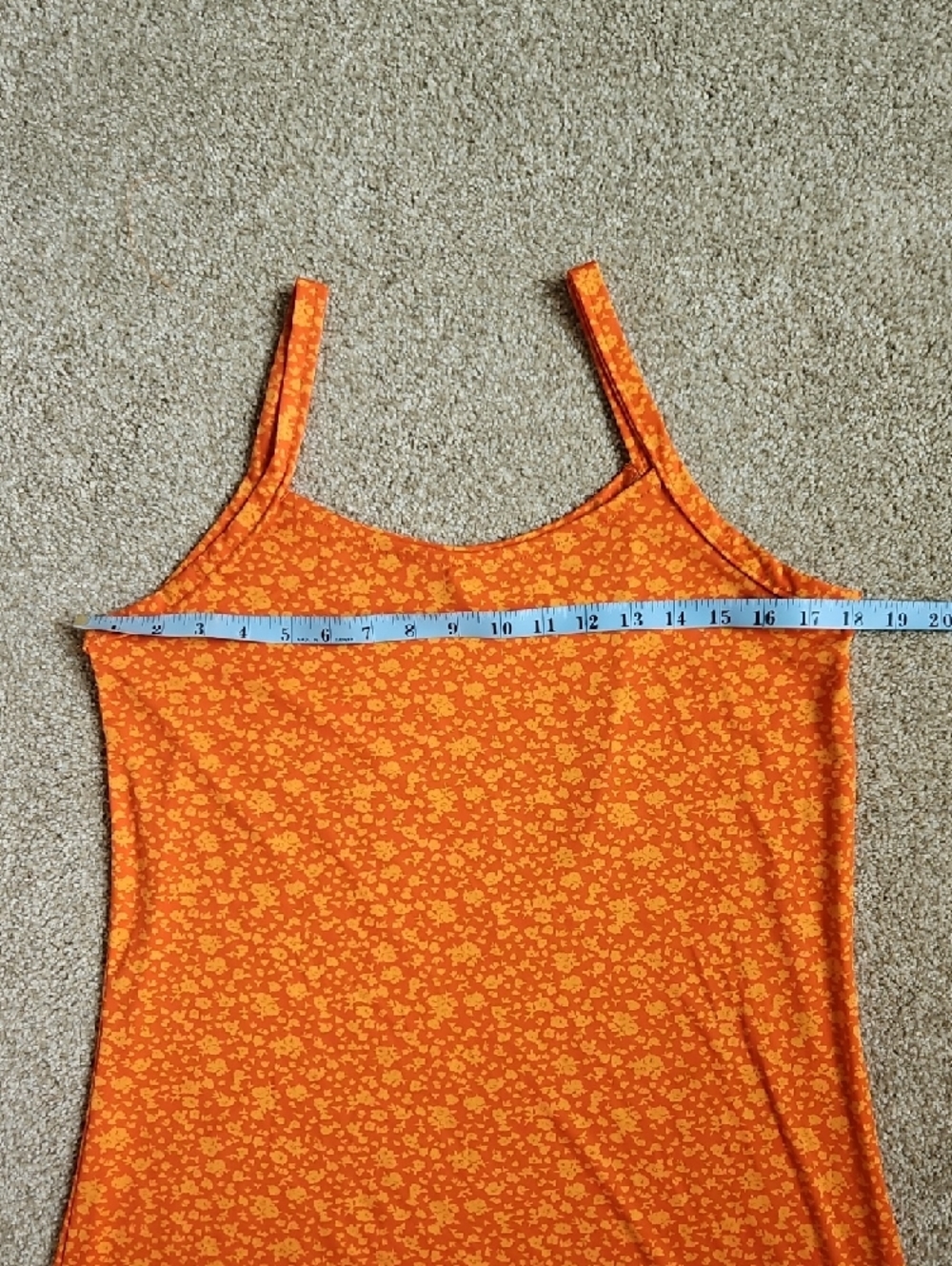 Orange Floral Slip Dress - Picture 5 of 8